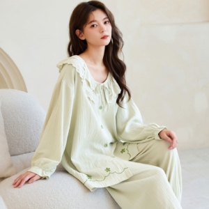 BY31888# 韓系甜美雙層雲朵棉公主領家居服
