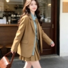 BY31664# 韓系西服外套+襯衫+百褶裙三件套