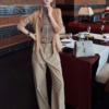 BY31852# 米蘭亞麻含羊毛假兩件針織拼接開襟毛衣