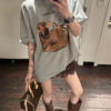 純棉創意狗狗印花寬鬆T卹