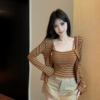 BY31840# 條紋外套+打底吊帶衫配胸墊兩件套套裝